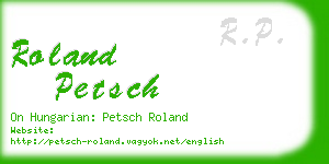 roland petsch business card